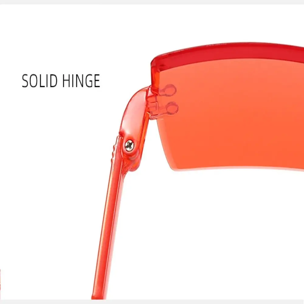 Gafas de sol rectangulares sin montura con protección UV a la moda, gafas con sombras degradadas de plástico para mujeres y hombres - imagen 2