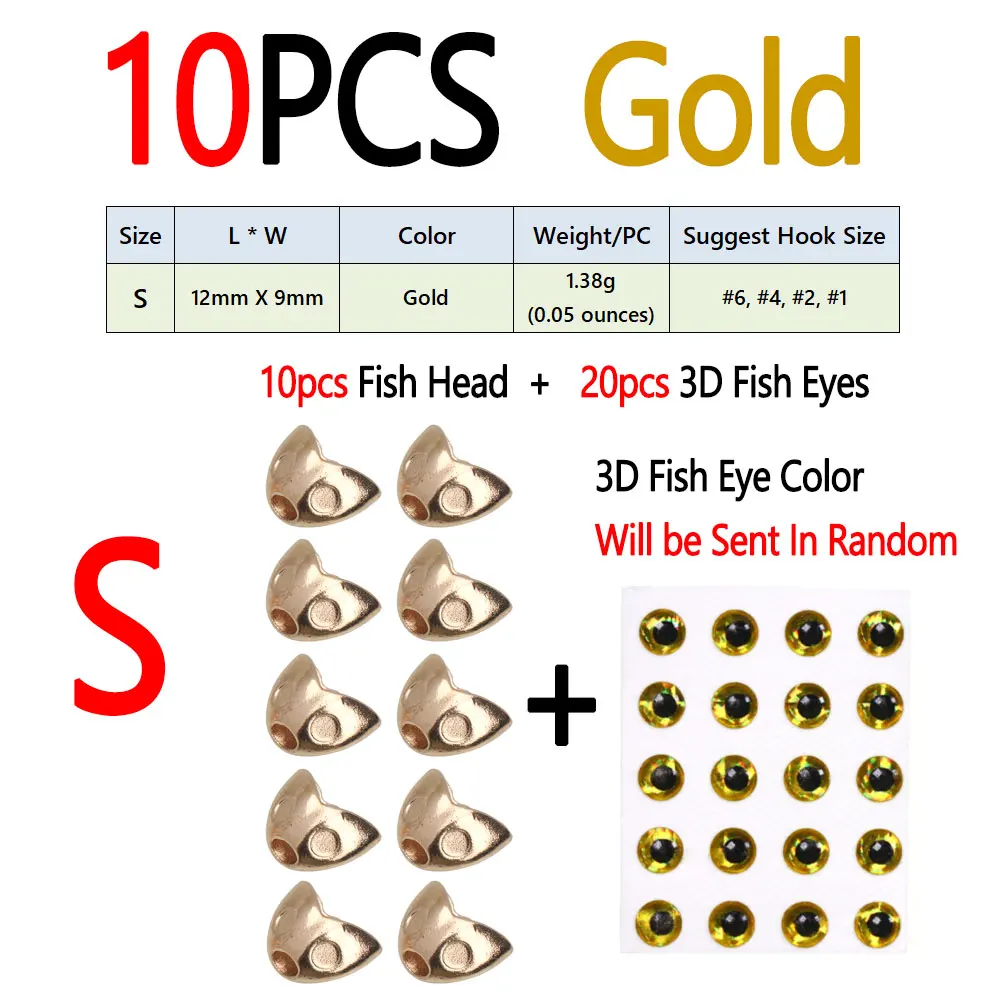 10pcs Gold S