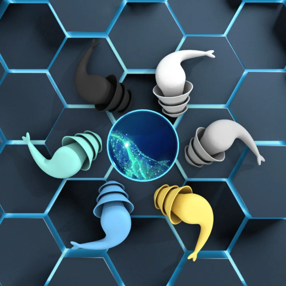 Tapones para los oídos de silicona suave insonorizados, protección para los oídos con forma de pez, tapones para los oídos de silicona antiruido, suaves y reutilizables - imagen 4