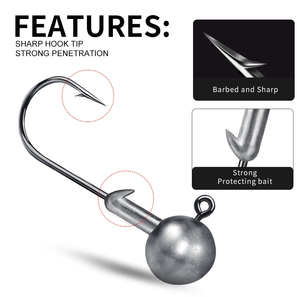 SQ1g 2g 2,5g 5g 7g 10g 12g 14g 20g manivela anzuelo de cabeza anzuelo de pesca cabeza plantilla señuelo cebo duro anzuelo de gusano suave para pesca - imagen 5