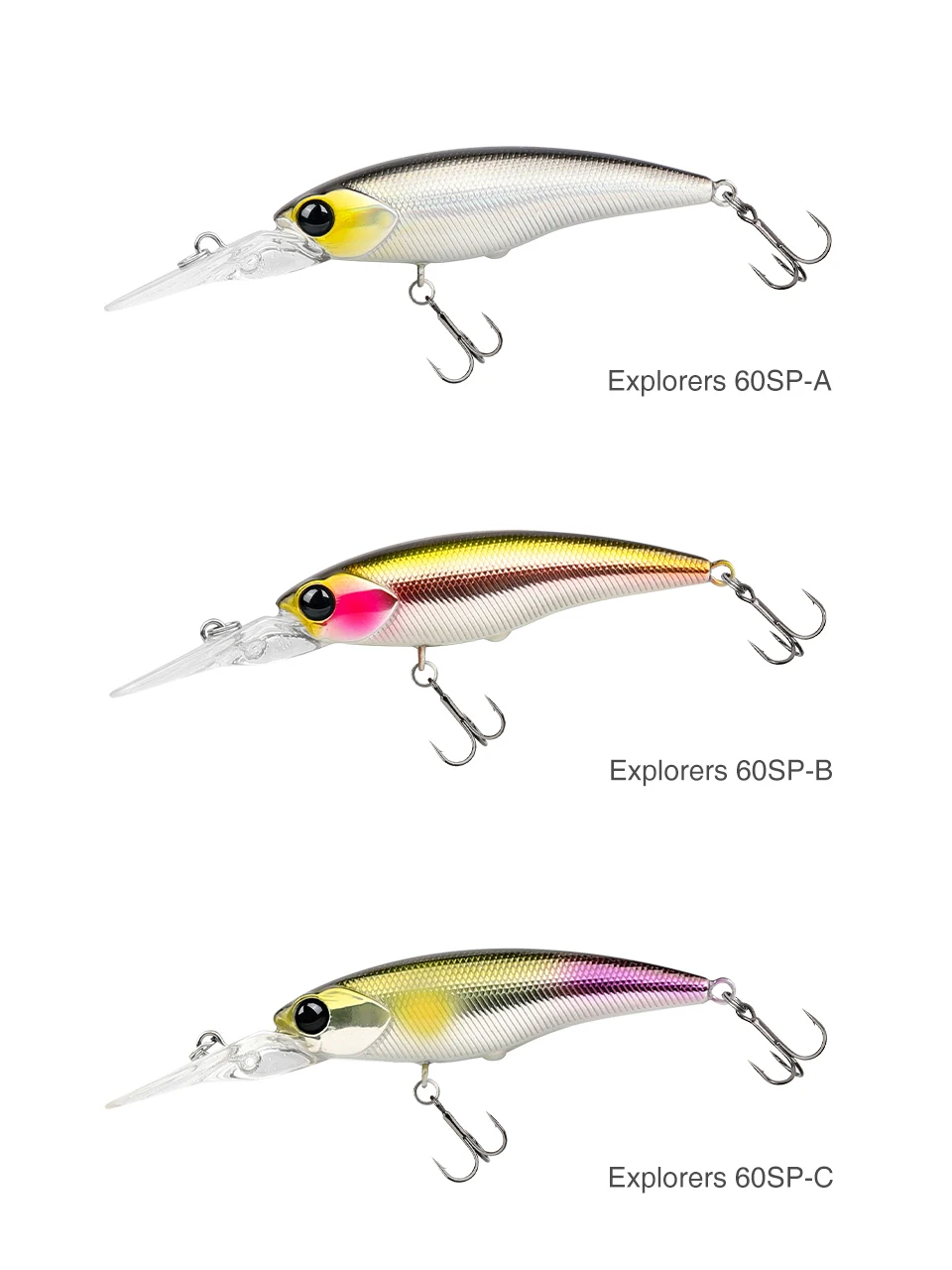 Explore el mundo vibrante de la pesca con los exploradores 60sp-A B, y C señuelos