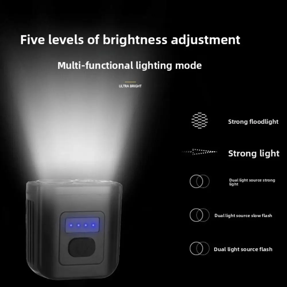 Lámpara frontal para bicicleta – 5 modos de luz LED recargable USB-C impermeable - imagen 5