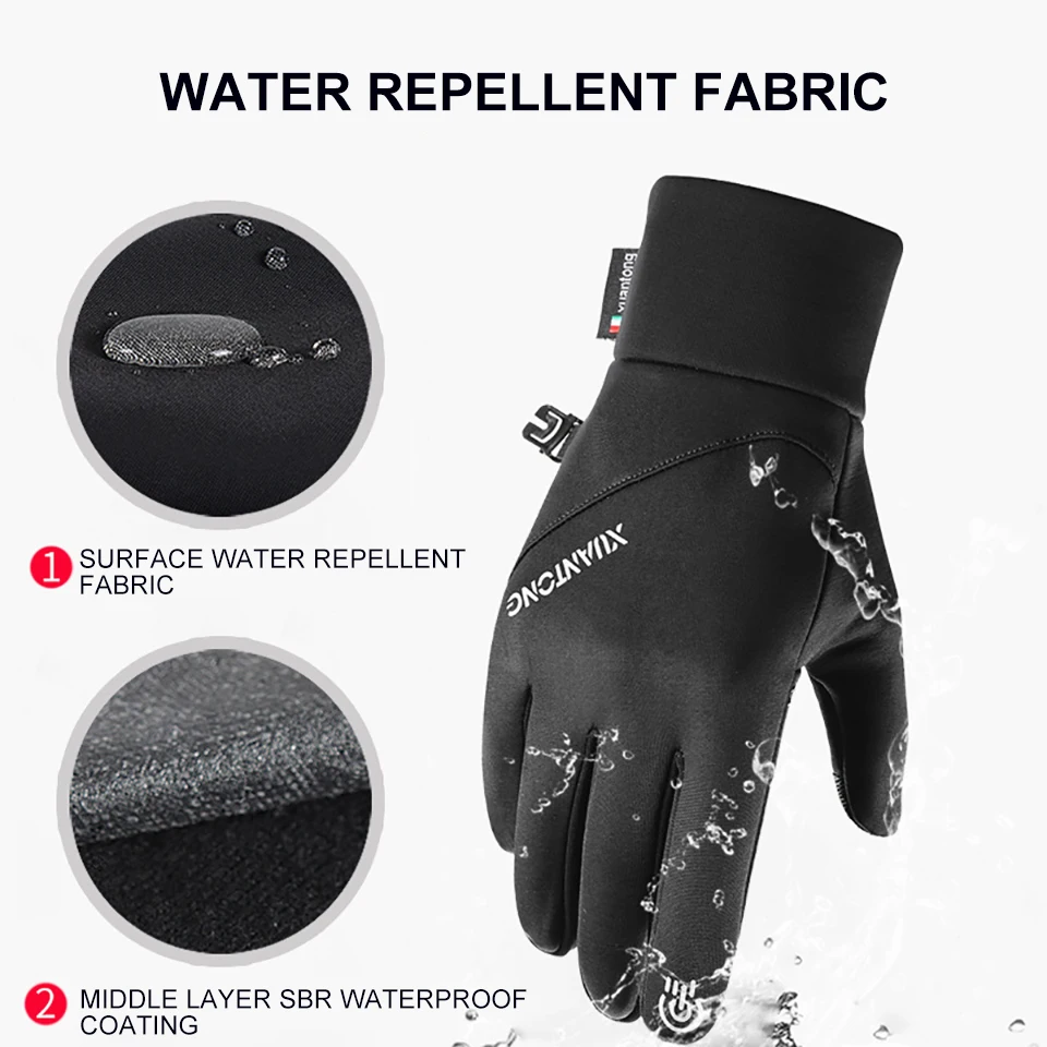 WALK FISH-guantes de pesca cálidos, antideslizantes, impermeables, para deportes al aire libre, ciclismo, pantalla táctil, resistentes al viento - imagen 5