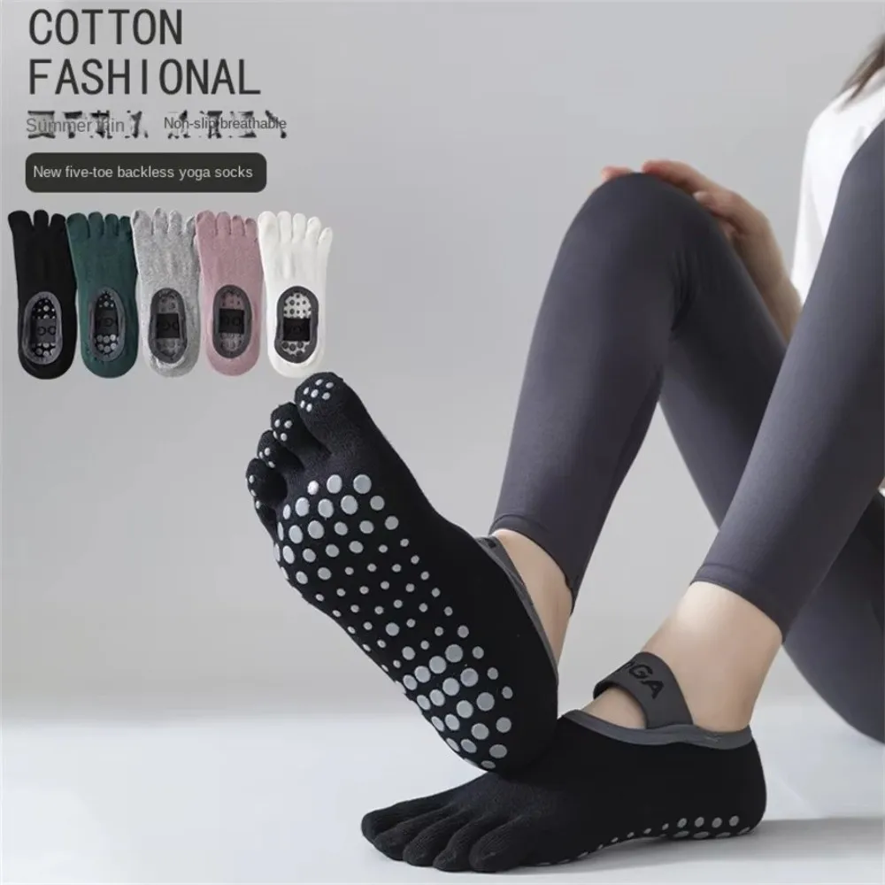 Nuevos calcetines antideslizantes de cinco dedos, calcetines de Yoga antideslizantes que absorben el sudor, calcetines ligeros transpirables para Pilates y Fitness - imagen 3