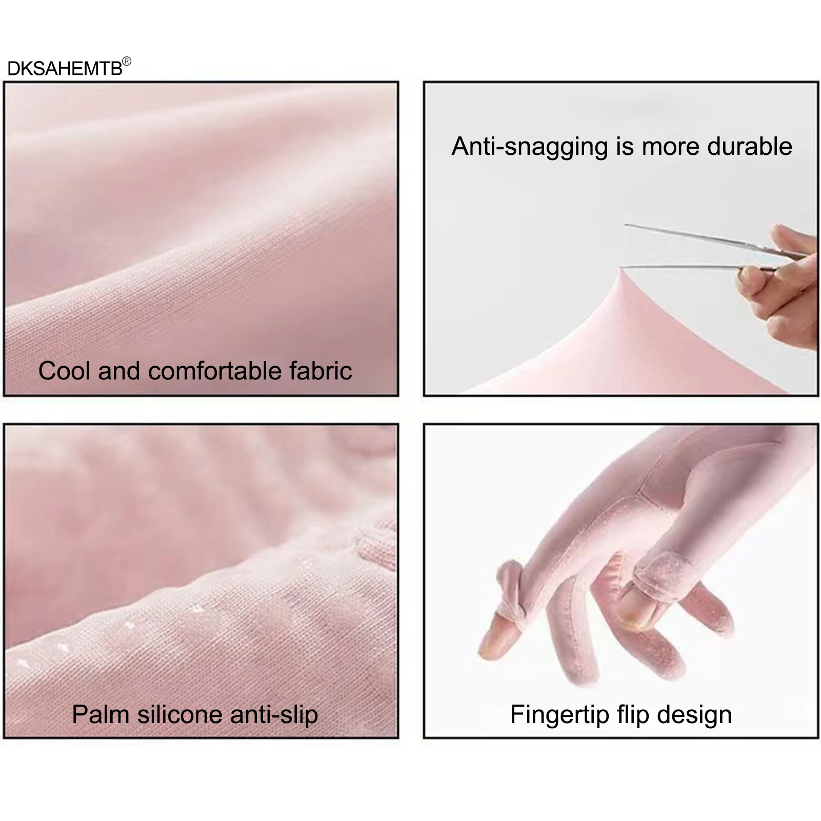 Guantes de protección solar de verano para mujer, guantes finos y transpirables de seda helada para ciclismo, Camping, correr, viajes, playa, mitones protectores UV - imagen 5