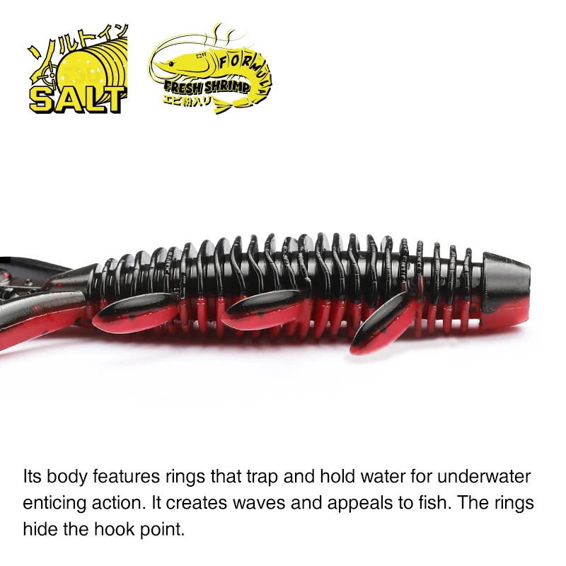 TSURINOYA 9,7 cm 7,5g 6 uds señuelo de pesca suave para camarones NEBULA agregar sal y camarones sicilón Artificial cebos blandos aparejos de pesca - imagen 4