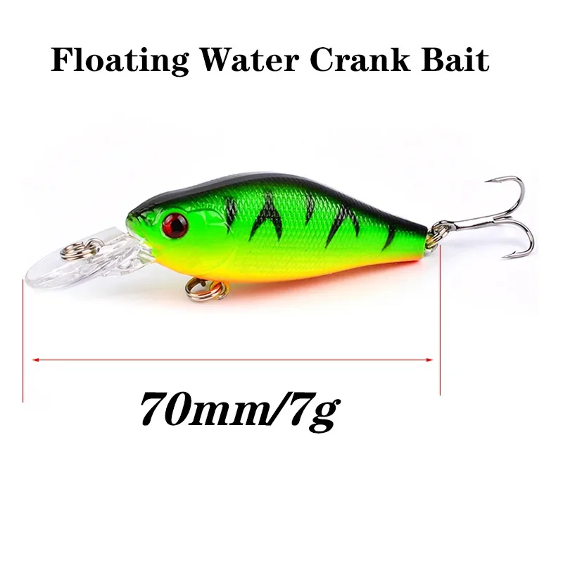 1 Pc Topwater Crankbait 7cm 7g Minnow Wobblers señuelo de Pesca cebo de plástico Artificial para lubina rayada carpa Pesca aparejos de Pesca - imagen 2