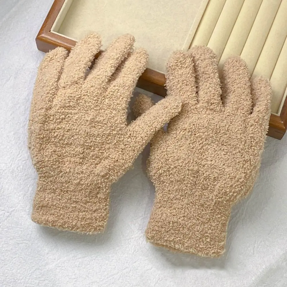 Lindo terciopelo Coral guantes de terciopelo Coral más cálidos guantes de estrella de invierno guantes cálidos a prueba de viento mujeres - imagen 4