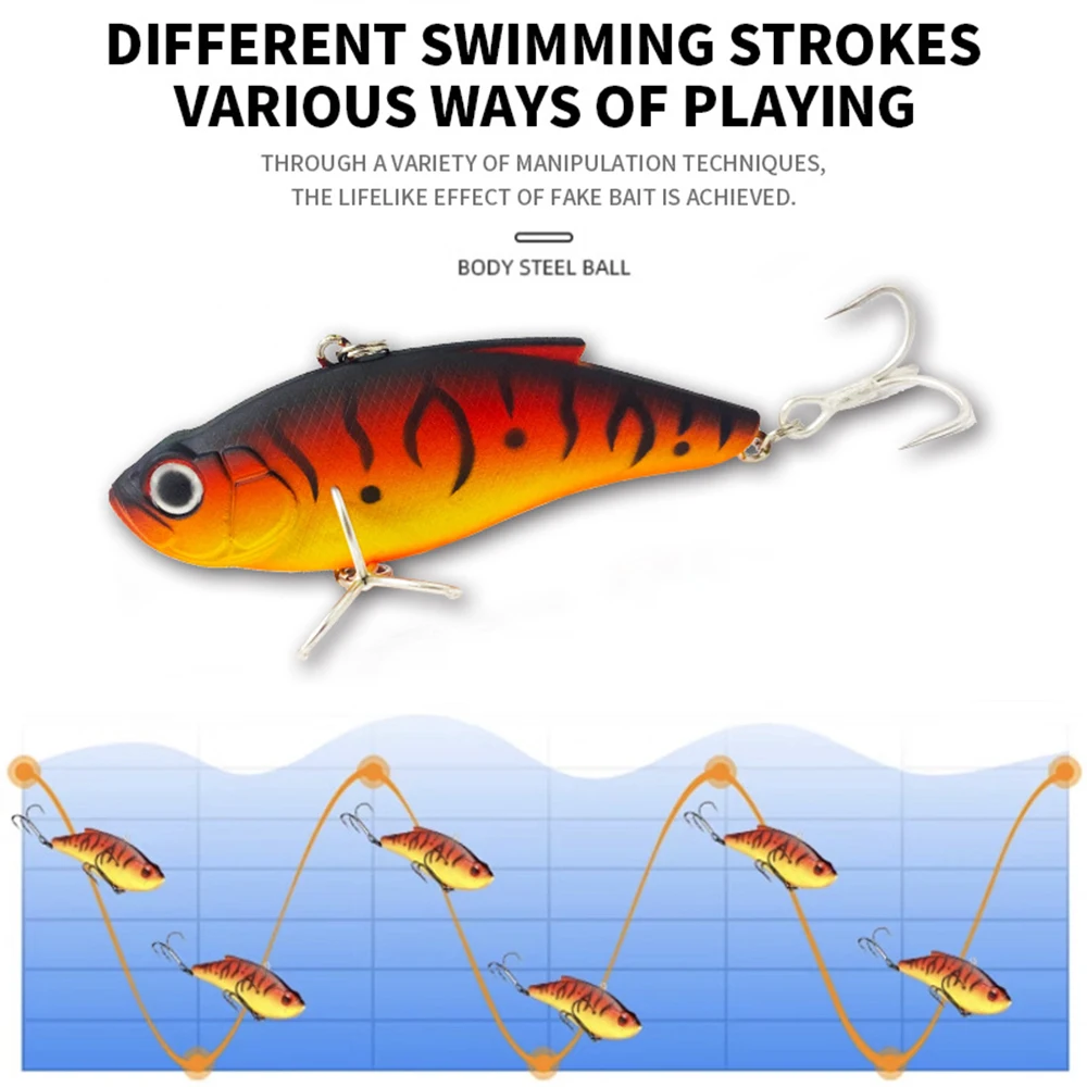 7,5 cm 14,5g Señuelos de pesca hundimiento VIB Wobbler vibración de fundición larga cebo duro Artificial accesorios de pesca trucha lubina VIBE133 - imagen 5
