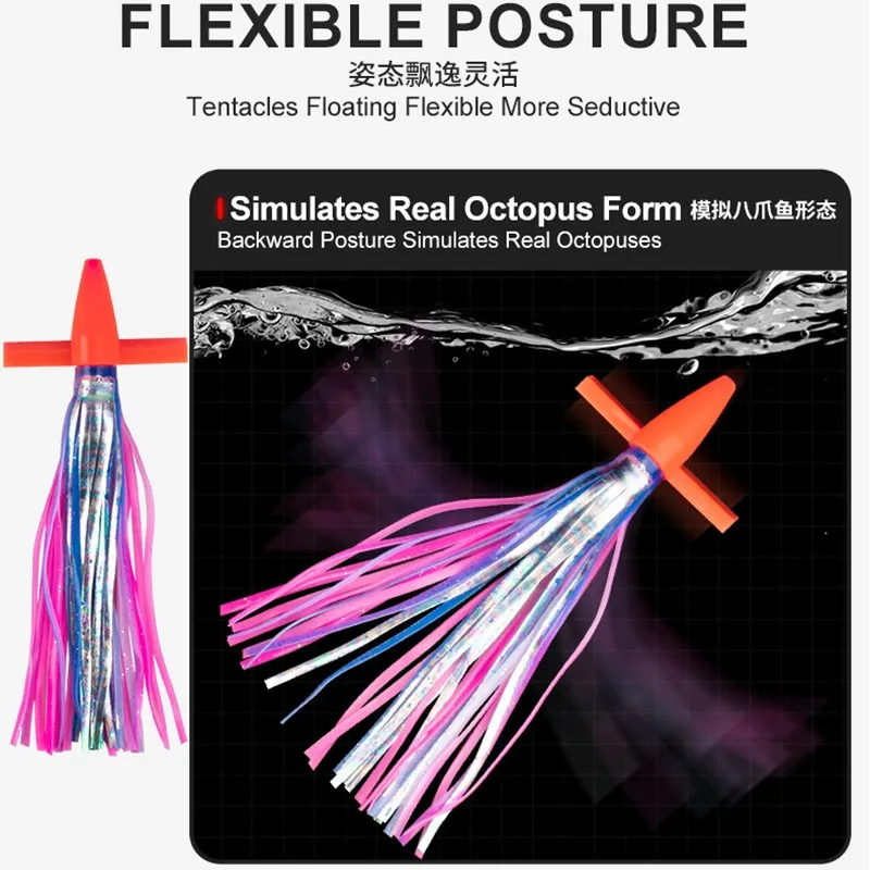 TR005 7 pulgadas/25g 9 pulgadas/52g agua salada suave mar pájaro Teaser superficie de curricán señuelos gran juego brillo Marlin atún señuelo de pesca - imagen 4