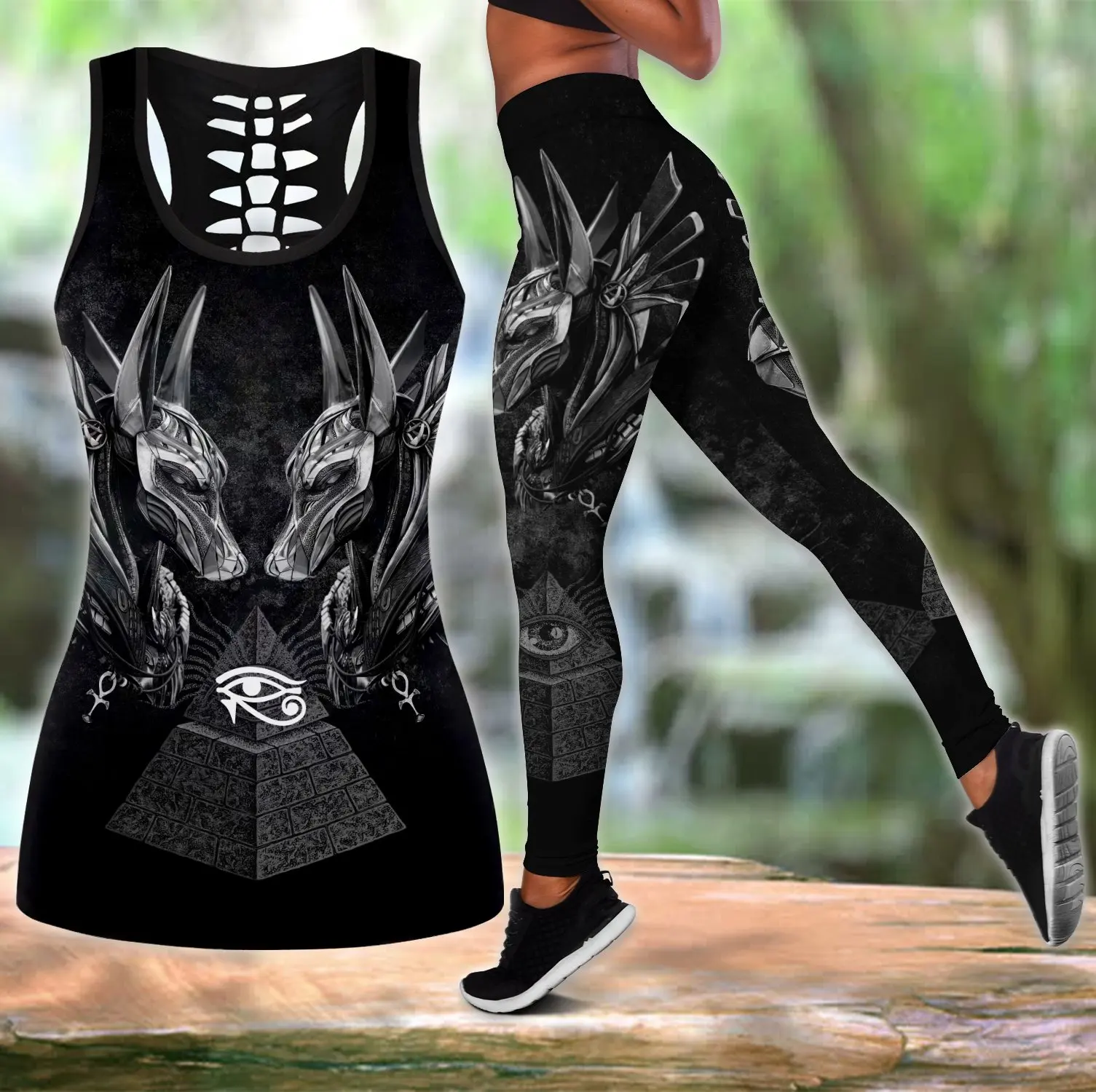 Horus Eye LKB-36 Conjunto deportivo mujer Anubis 3D estampado - imagen 4