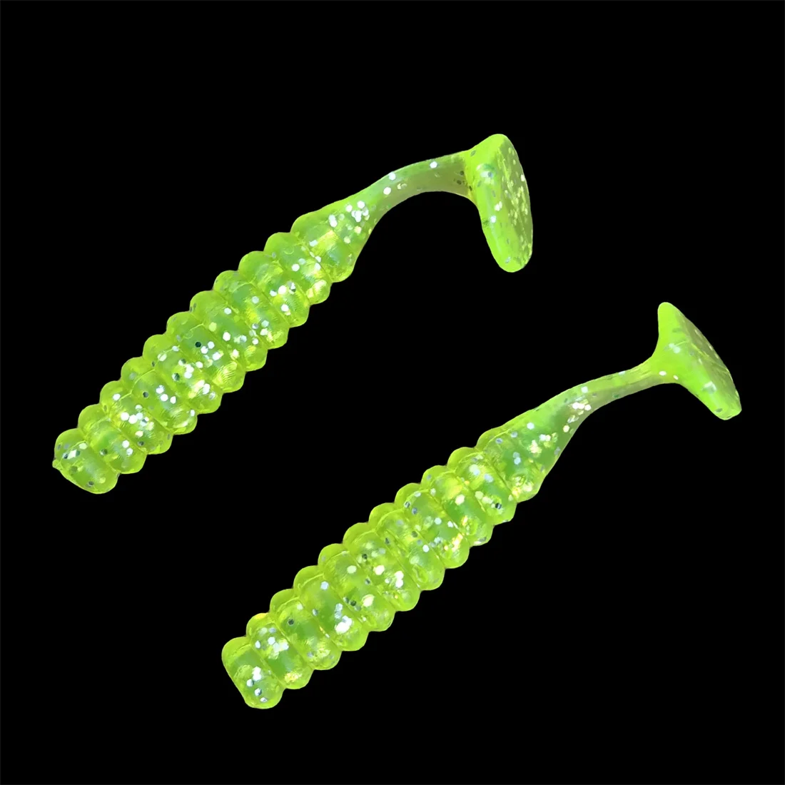 Swolfy 20 piezas 40mm 1g cola en T doble Color gusanos de plástico cebo suave señuelo de Pesca Shad Wobblers suave Swimbait Pesca - imagen 3