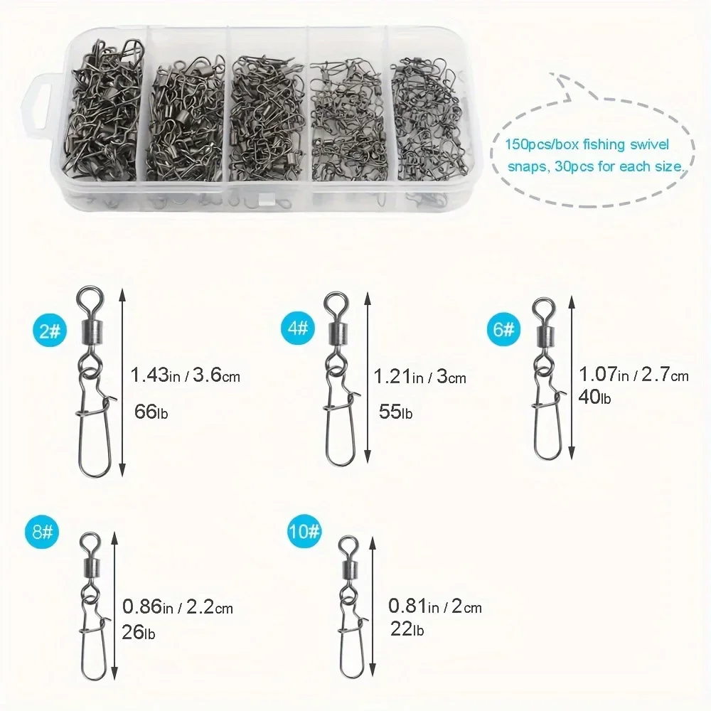 210/95 unids/caja anillos de alta velocidad conectores de pesca anillos giratorios de rodamiento de bolas de acero inoxidable para señuelo giratorios accesorios de pesca - imagen 4