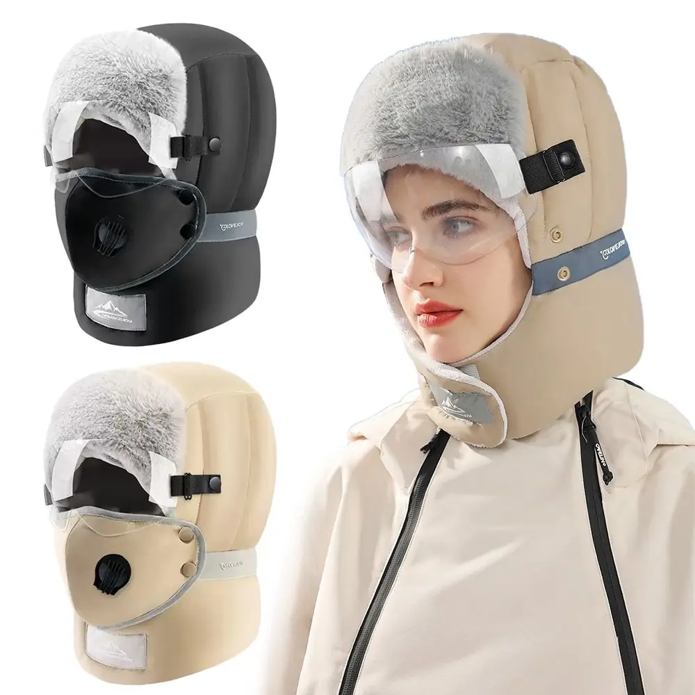 Gorro de esquí informal y cálido para invierno, gorro Ushanka grueso para mantener el calor, gorro con orejeras a prueba de viento para la cara y la oreja, Unisex - imagen 2