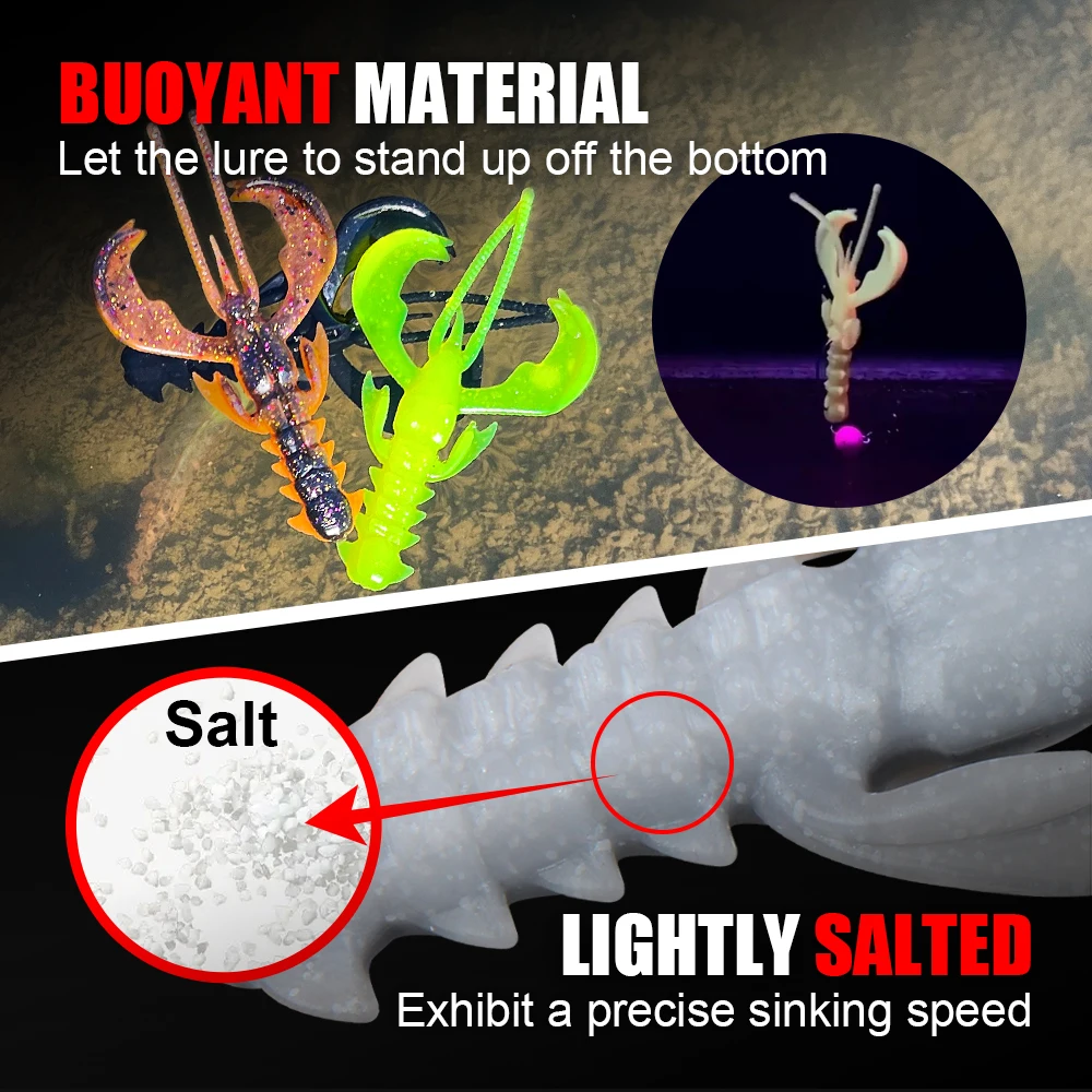 Spinpoler flotante iluminación UV señuelo de pesca suave aroma de camarón cebos artificiales salado flotante agua dulce agua salada perca Pike - imagen 4