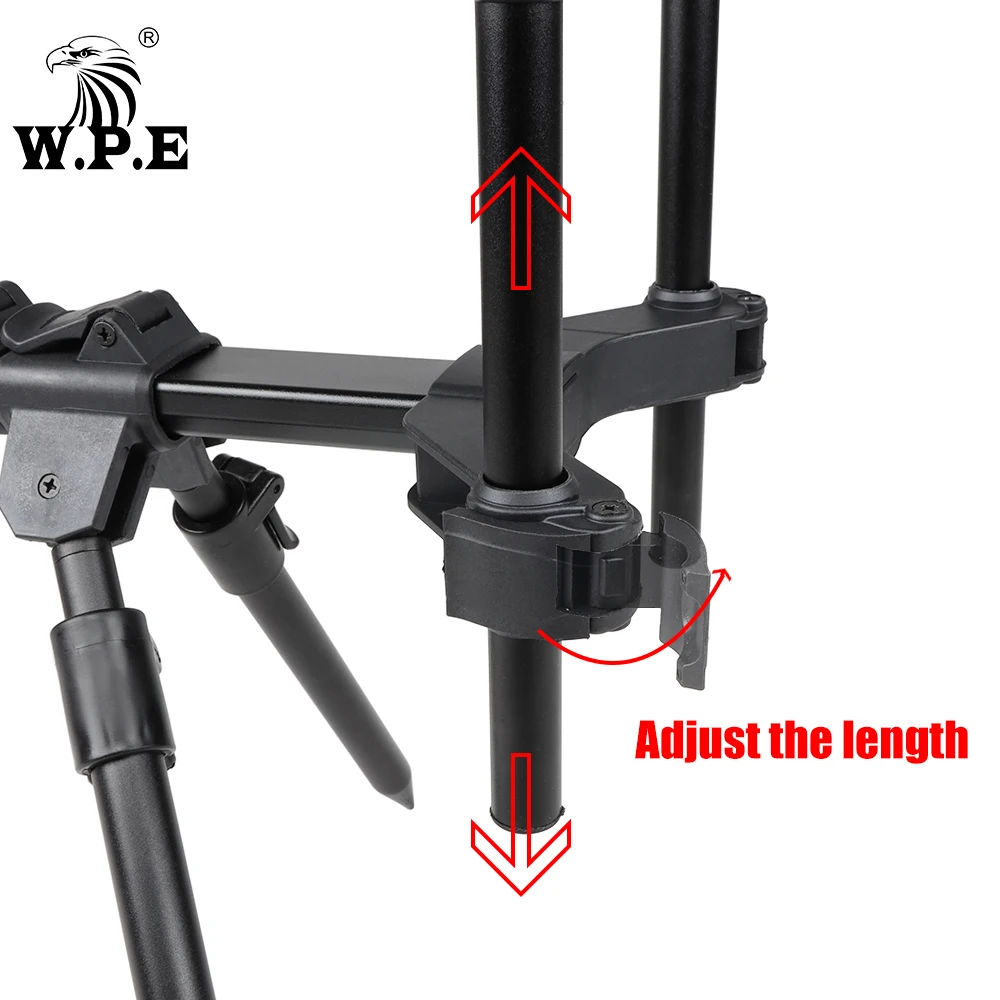 Soporte para caña de pescar de carpa W.P.E, soporte para caña plegable retráctil ajustable, soporte para caña de pescar, accesorios de pesca - imagen 4