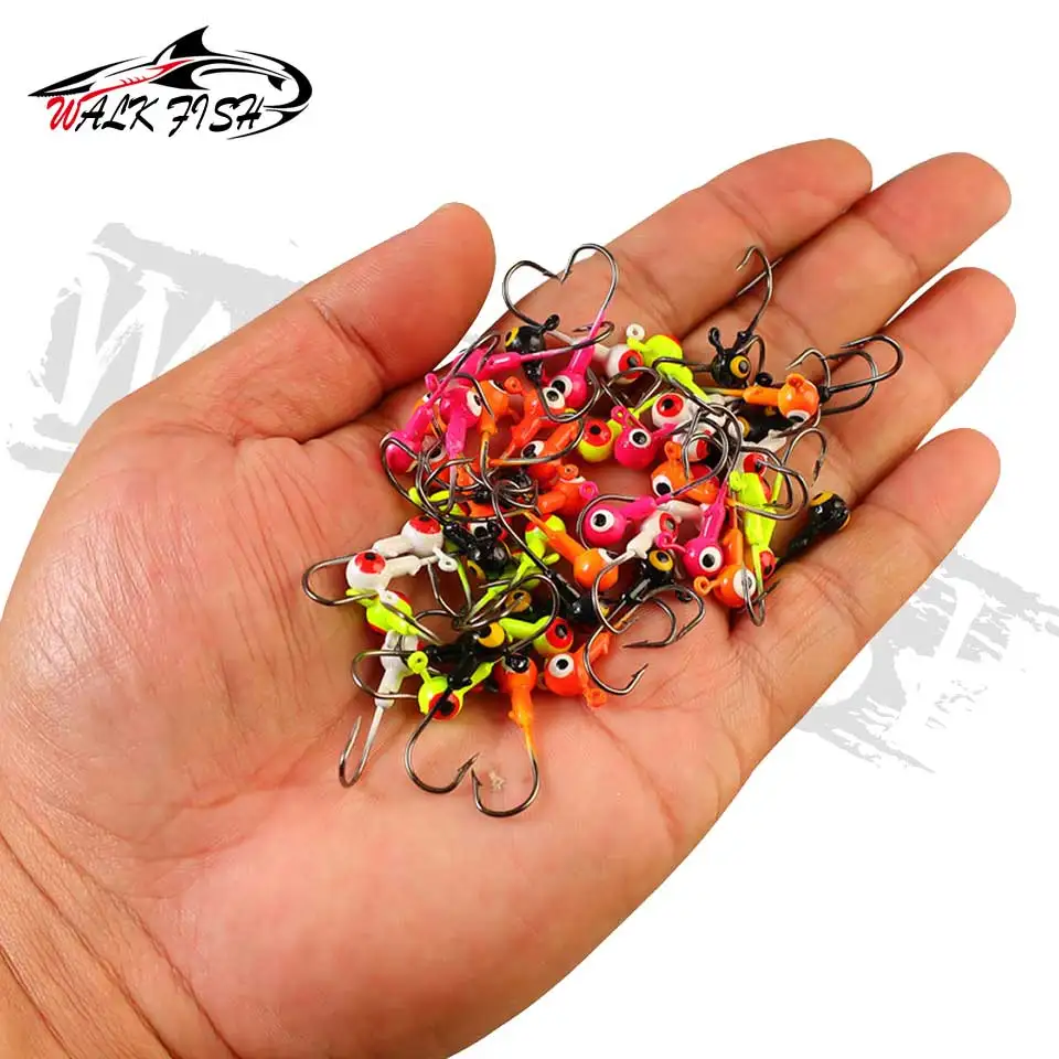 WALK FISH-anzuelos de pesca con cabeza de anzuelo, 5 uds., 1,75g, 3,5g, anzuelo de pesca con cabeza de plomo, plantilla, cebo duro, anzuelo de gusano suave para gusano suave - imagen 4