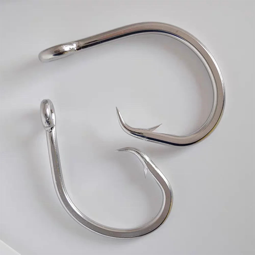 Anzuelo de Pesca para barco de mar, accesorio giratorio de rodamiento de bolas de acero inoxidable con ojos de púas, suministros de conector para atún, 10 piezas - imagen 3