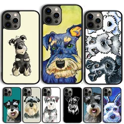 Funda iPhone perro Schnauzer dibujado – Compatible 16 15 14 13 12 Pro