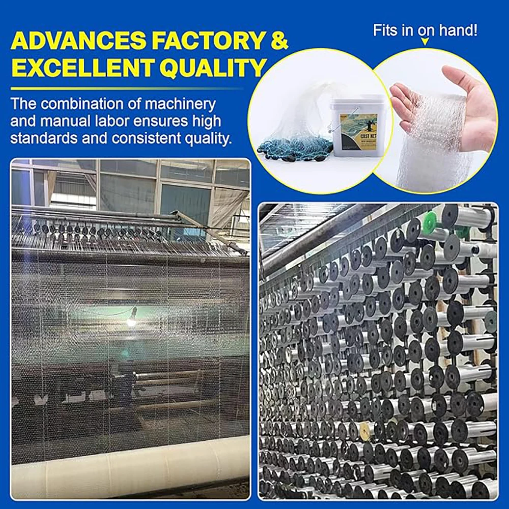 Red de pesca Goture con plomo, red de pescado de malla pequeña americana pesada, radio de 3 pies-12 pies, redes trampa de pesca para lanzar a mano - imagen 5