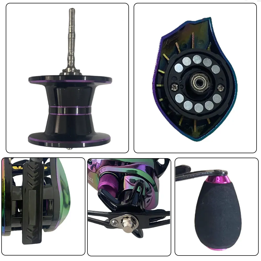 Carrete de pesca Baitcasting de alta velocidad, relación de engranaje 7,2: 1, freno magnético fuerte, carretes de pesca de potencia máxima de 10kg para toda el agua - imagen 5