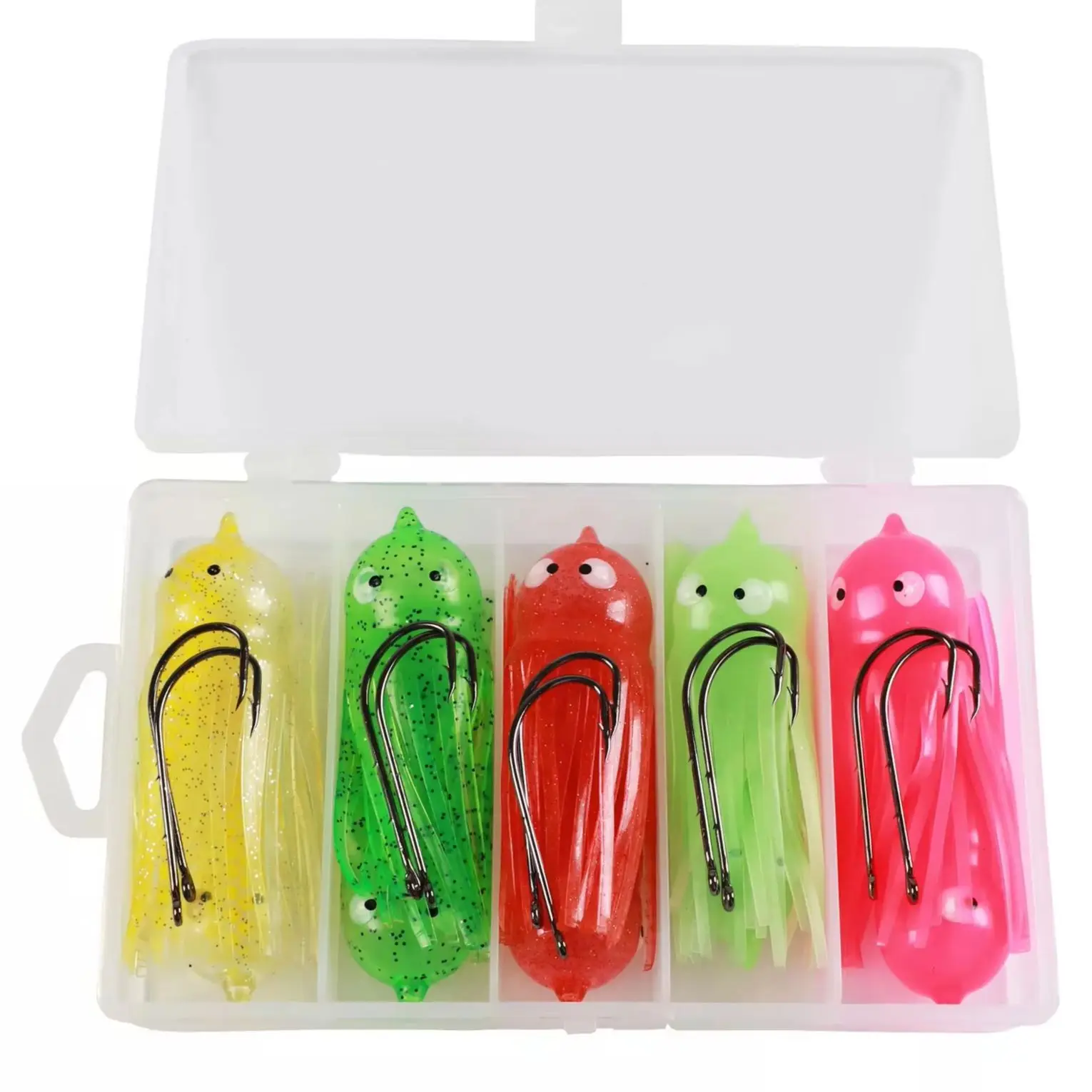 Señuelos suaves de pulpo FREE FISHER con anzuelo afilado para pesca - imagen 2