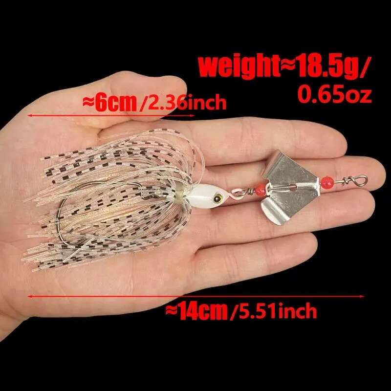 Señuelo de pesca de goma, cebo giratorio BURLE, 2 cuchillas, cuchara, cabeza de plomo, Lucio - imagen 5