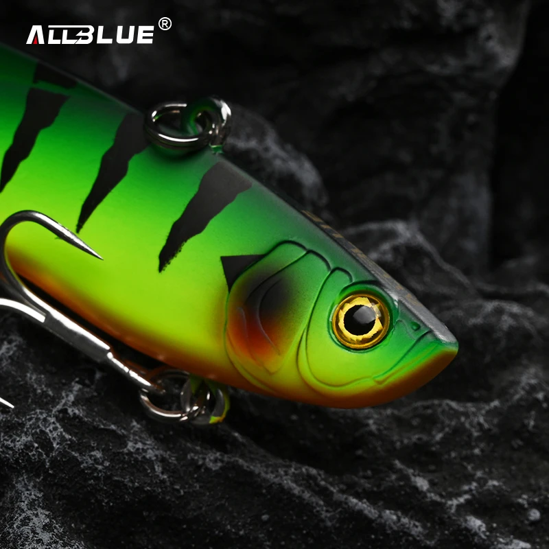 ALLBLUE-señuelo de pesca silencioso que se hunde, Wobbler sólido duro de plástico, vibración, trucha, lubina, Lucio, cebo de hielo Artificial de invierno, 8g, 18g - imagen 5