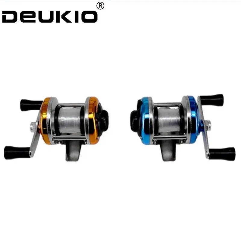 Mini rueda de pesca en hielo para invierno, brazo basculante doble, cuerpo principal de Metal con línea, fabricantes al por mayor, novedad de 2024
