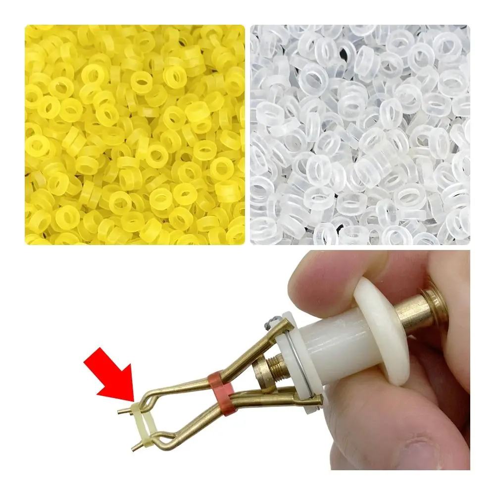 5000 Uds. Bandas elásticas de cebo de goma para pesca, materia prima de látex de goma, cebos de gusano de sangre, banda elástica, herramientas de pesca amarillas y rojas - imagen 2