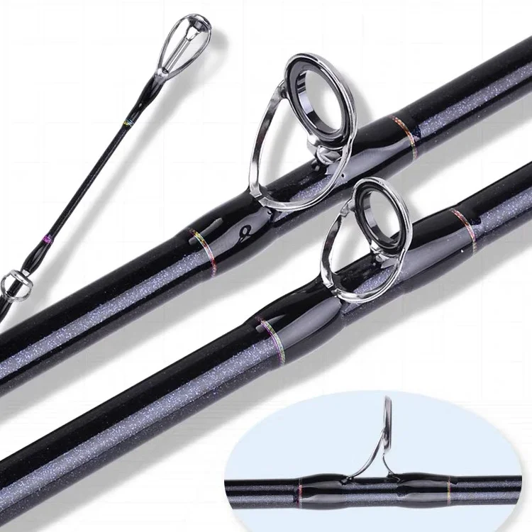 Caña de pescar portátil de fundición giratoria de fibra de carbono de 1,8 m y 2,1 m potencia H 10-40g señuelo de acción rápida duro 4 secciones aparejos de caña de señuelo - imagen 2