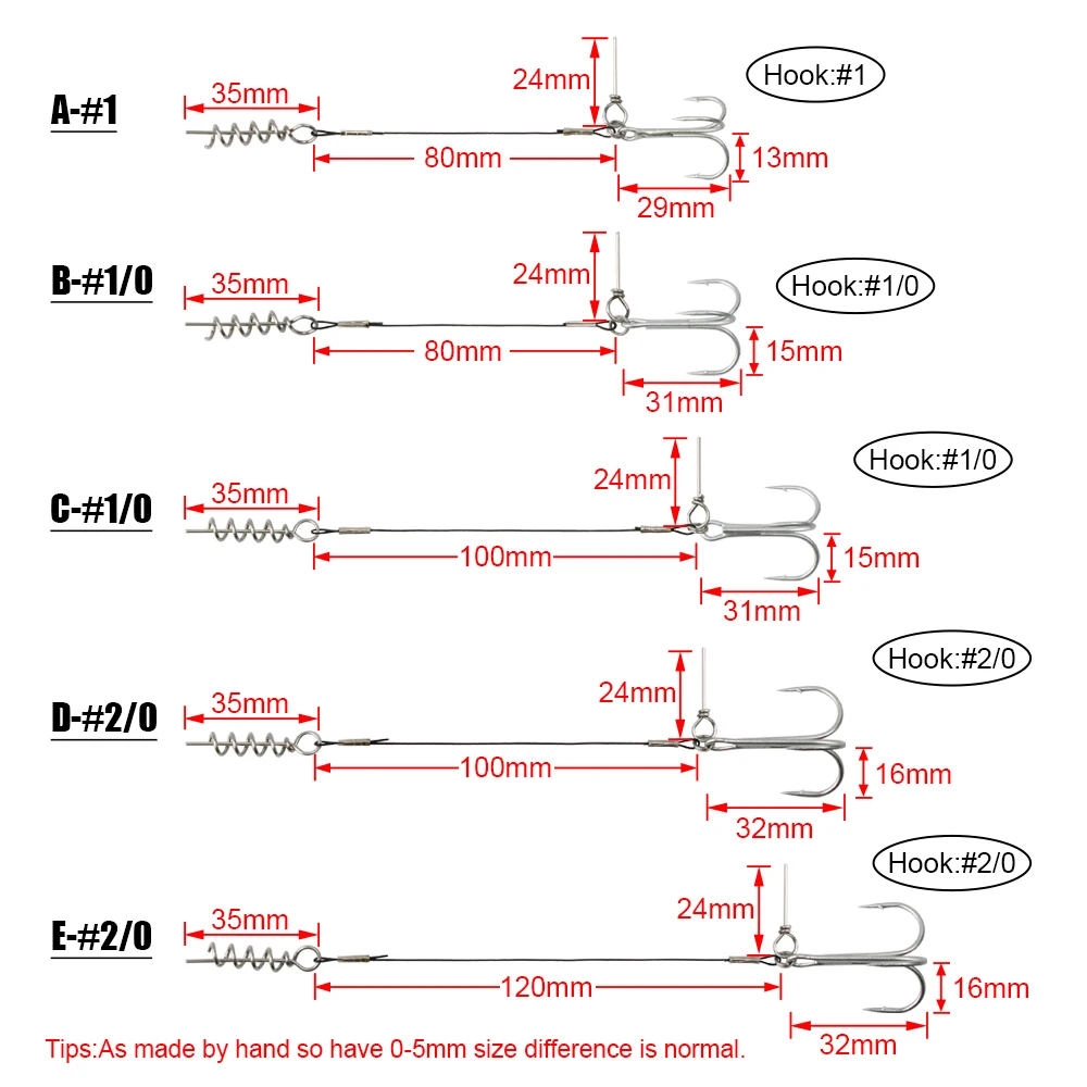 Spinpoler Stinger Wire Trace Leader con tornillo anzuelo triple para cebo blando Shad perca trucha anzuelo de goma aparejos depredadores 3 uds - imagen 4