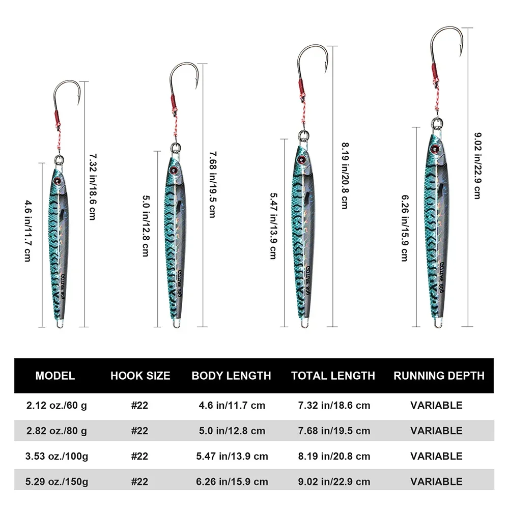 Goture Jig Metálico Luminiscente – Señuelo artificial para pesca marina - imagen 2