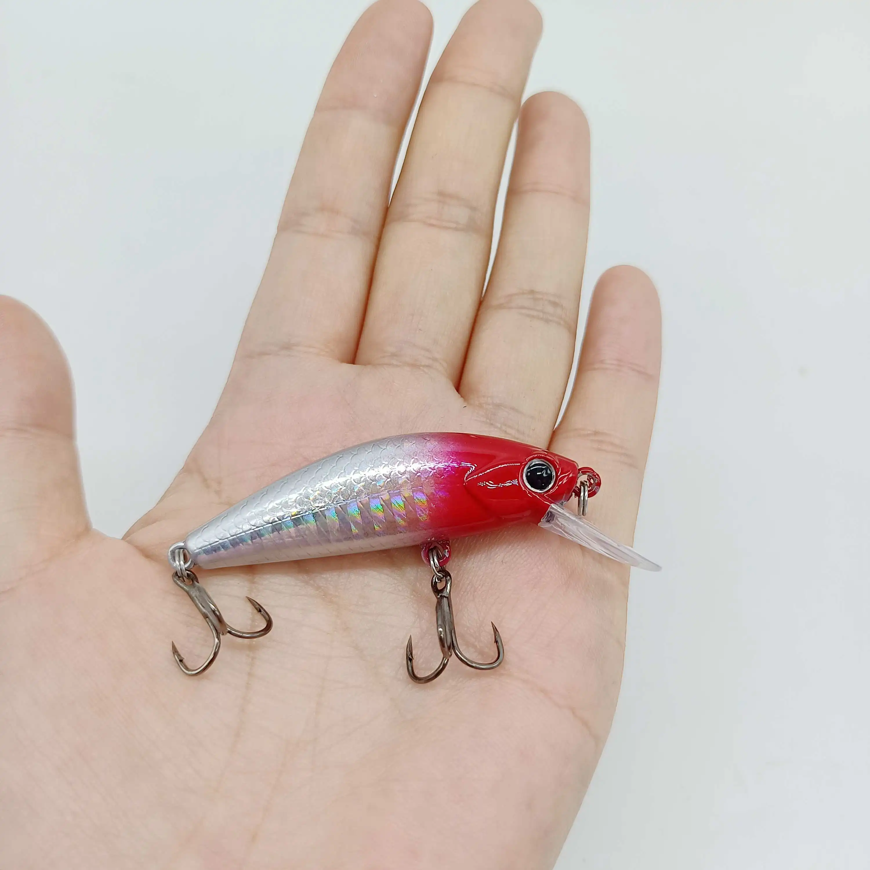 DUODUOYU-SEÑUELOS DE PESCA DE pececillos, cebos artificiales de 11g/55mm, Crankbait Isca, para lubina, perca, Lucio, trucha, 1 piezas, nuevo - imagen 3