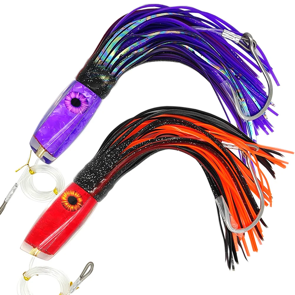Señuelos Marlin con cabeza de resina, 32cm, 295g, gran juego, pesca al curricán, atún, Wahoo, cebo para falda de calamar Mahi, pesca en aguas profundas y saladas - imagen 4