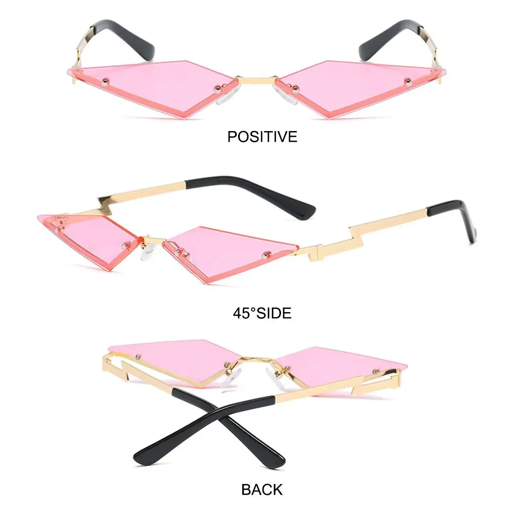 Gafas de sol sin montura poligonales UV400 – Pastilla con marco metal