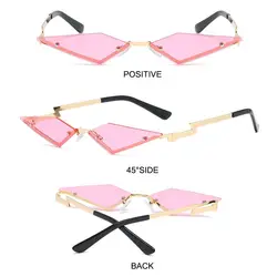 Gafas de sol sin montura poligonales UV400 – Pastilla con marco metal