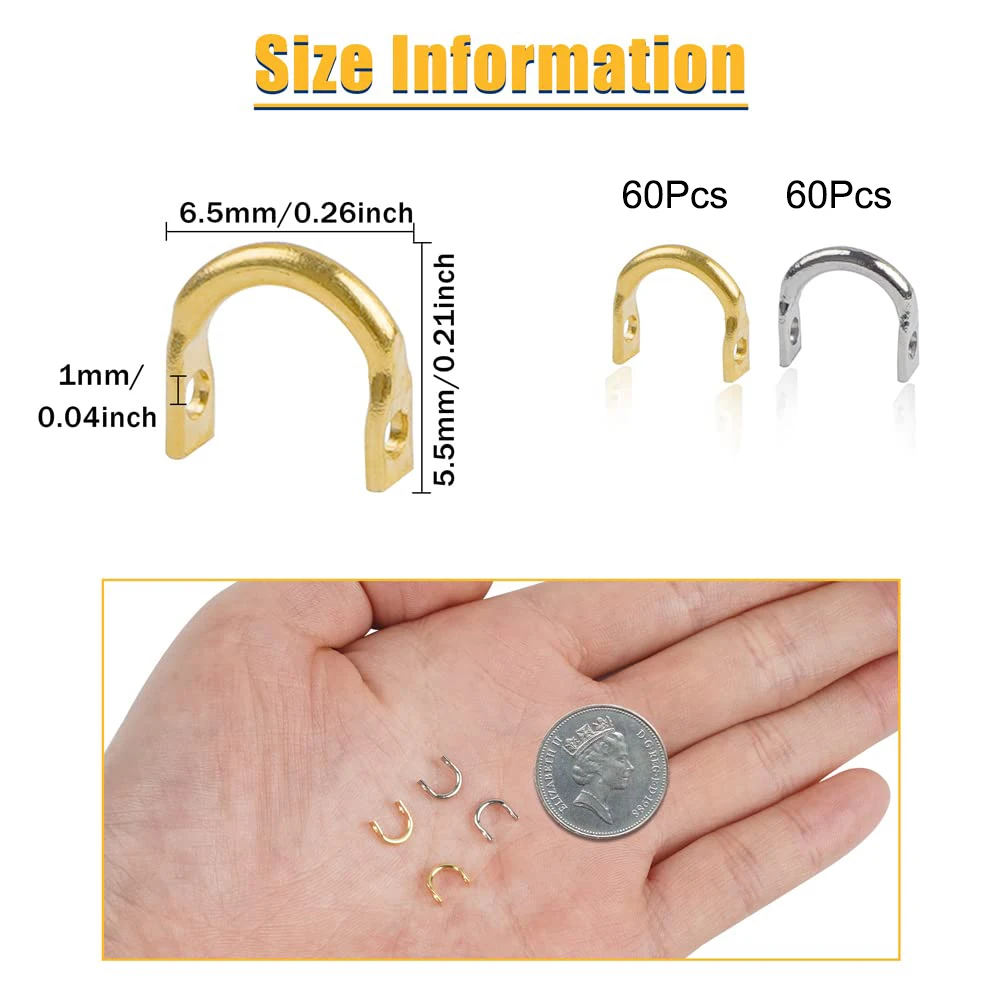 120 Uds. De horquilla de pesca fácil de girar, eslabones de latón en forma de U, cuchilla giratoria de cambio rápido para hacer señuelos giratorios - imagen 2