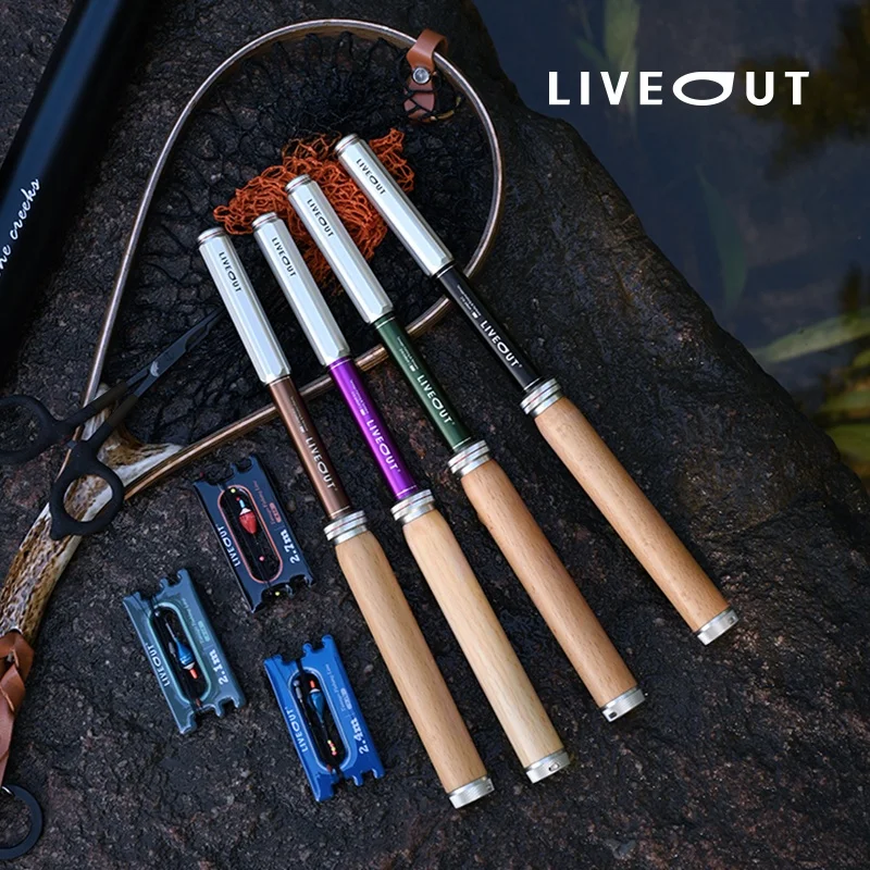 Caña de pesca portátil LIVEOUT multifuncional para viaje