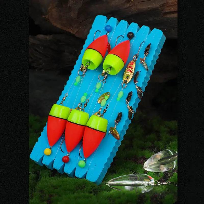 WEIHE-aparejo de pesca combinado Ready Rigs con señuelo de Metal flotador 14 #16 #, caja de aparejos de gancho, accesorio de pesca - imagen 4