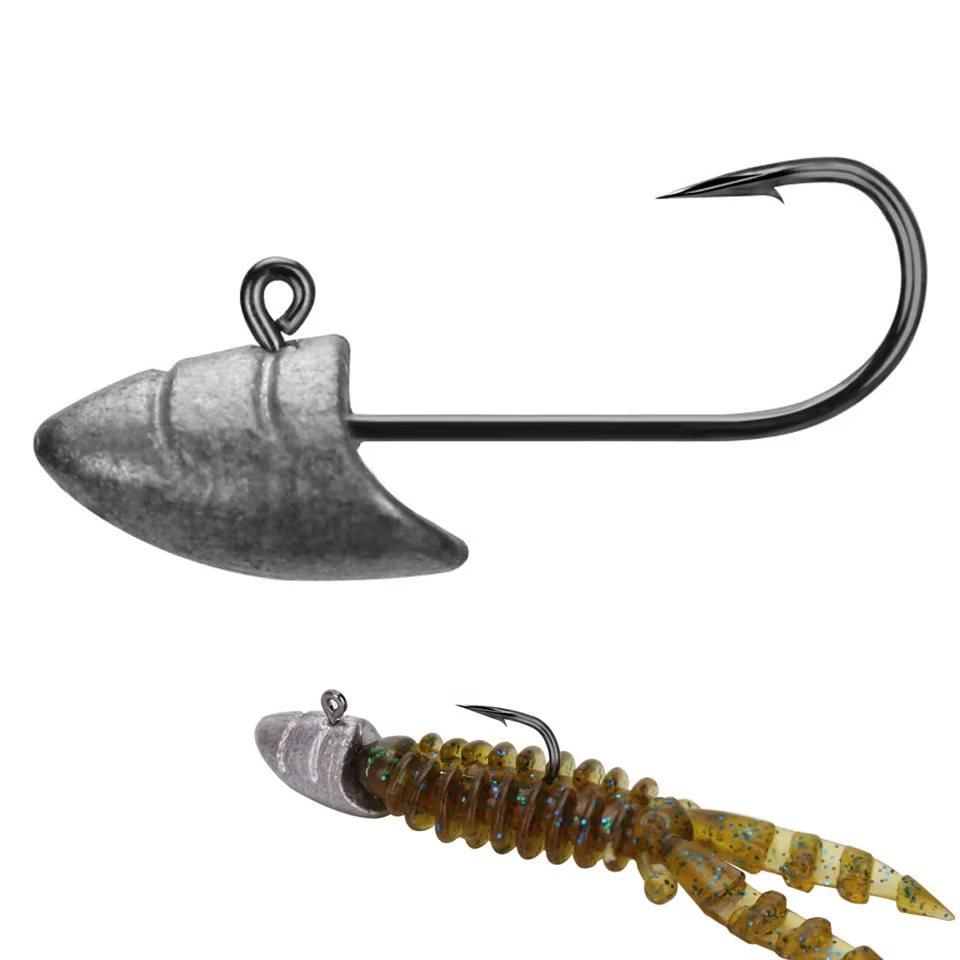 WALK FISH 5 unids/set 2g 2,5g 5g manivela anzuelo de cabeza anzuelo de pesca cabeza de plomo plantilla señuelo cebos duros gusano suave anzuelo pesca lubina - imagen 5