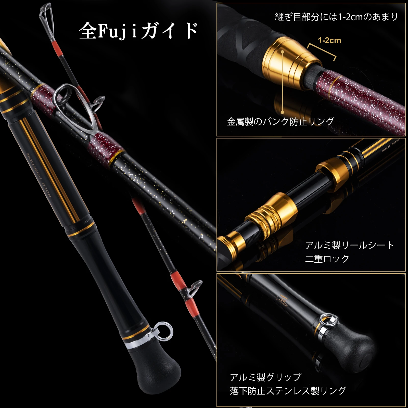 Goture-anillo guía Fuji completo, caña de pescar lenta Jigging oceánico japonés, 180 #-300 #, cañas giratorias de fundición, prueba de 15-20kg, peso pesado de mar - imagen 4