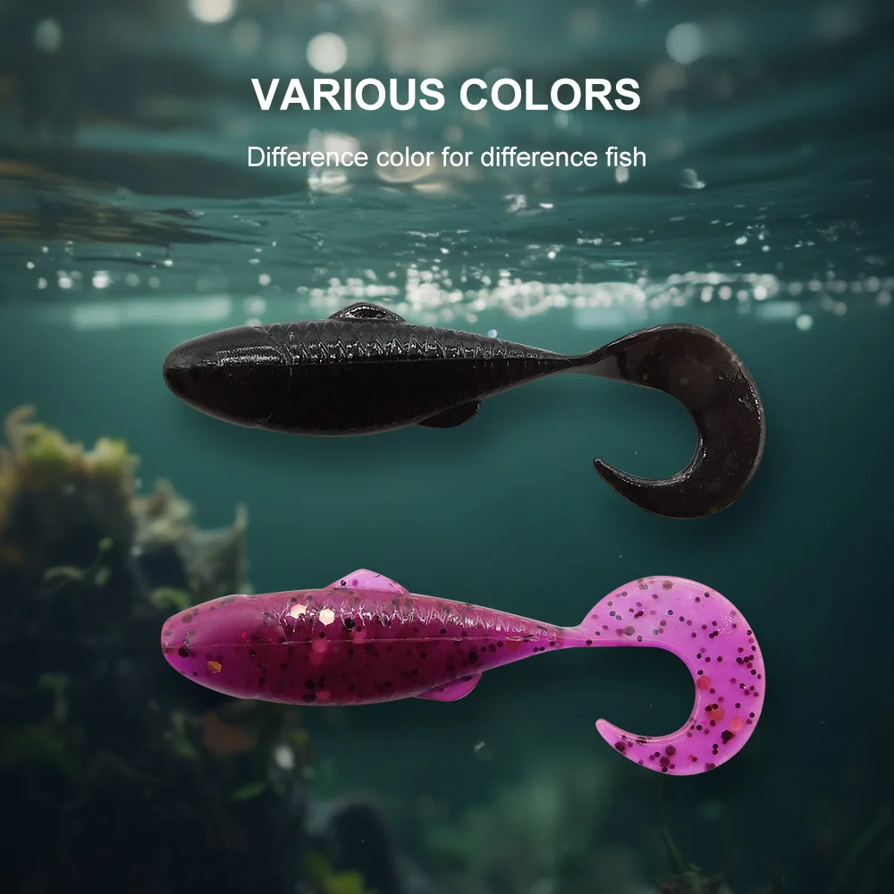 KESFISHING-señuelo pequeño para larva, escarcha sexy de 45mm, 20 piezas, cebo de silicona para perca, Lucio, pesca - imagen 4