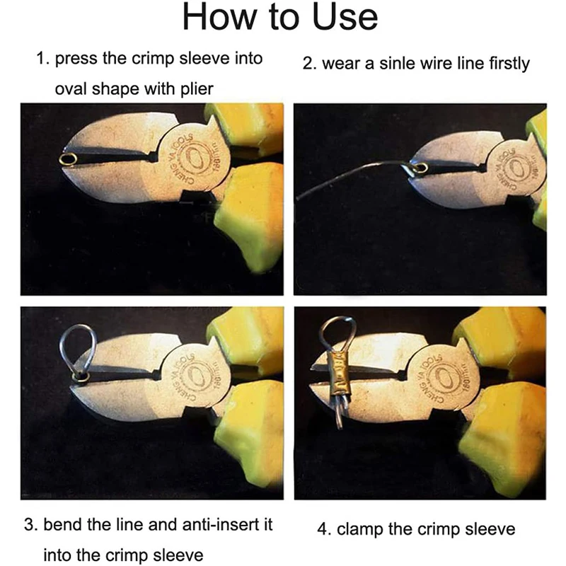 Tubo de engarzado de barril de cobre, manguitos de bucle de prensado para sedal de pesca, conector de cuerda de Cable para líder de pesca, 500/250 Uds. - imagen 4