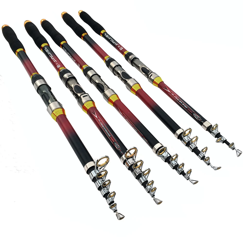 Cañas de pescar telescópicas de 2,1-3,6 m, caña giratoria de fibra de carbono súper dura para pesca de carpa de agua salada, aparejos de pesca de mar - imagen 2