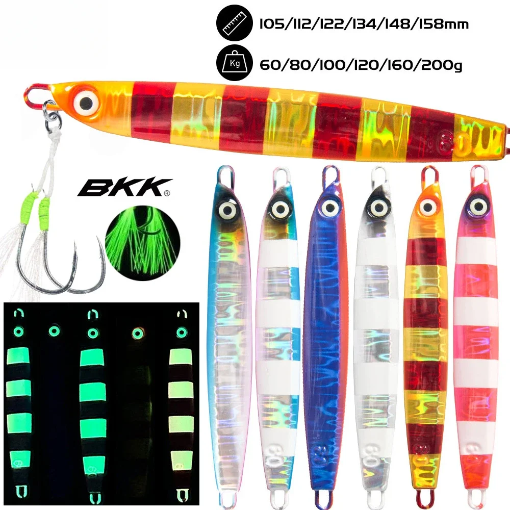 Cuchara de Jigging de Metal de hundimiento rápido, 60g-200g, impresión 3D, cebo Artificial láser, plantilla de pesca en barco, señuelos de pesca de peces súper duros - imagen 4