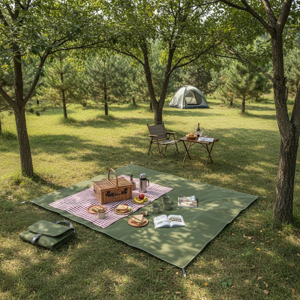 Estera de Camping portátil, impermeable, a prueba de humedad, estera de Picnic con patrón de animales de dibujos animados, accesorios para acampar al aire libre, 1/2,1/2,2 M - imagen 4