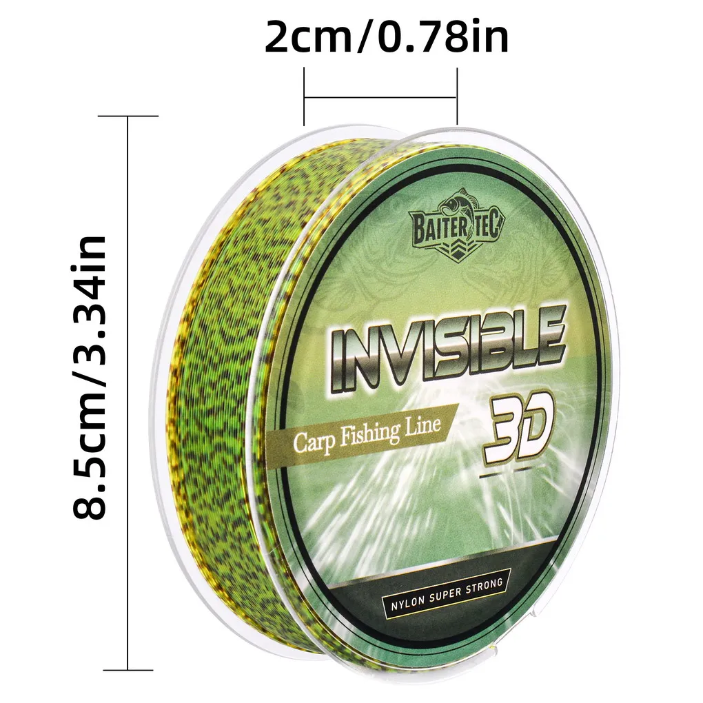 Línea de pesca Invisible de 100m, 150m, 200m, monofilamento puntado, hilo de nailon hundido 3D, línea recubierta de fluorocarbono de carpa moteada japonesa - imagen 4