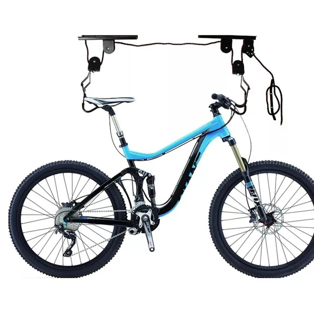 Sistema de polea de elevación de bicicleta de garaje con rodamiento de 60kg, estante de bicicleta superior, colgador de bicicleta de techo de alta resistencia - imagen 5