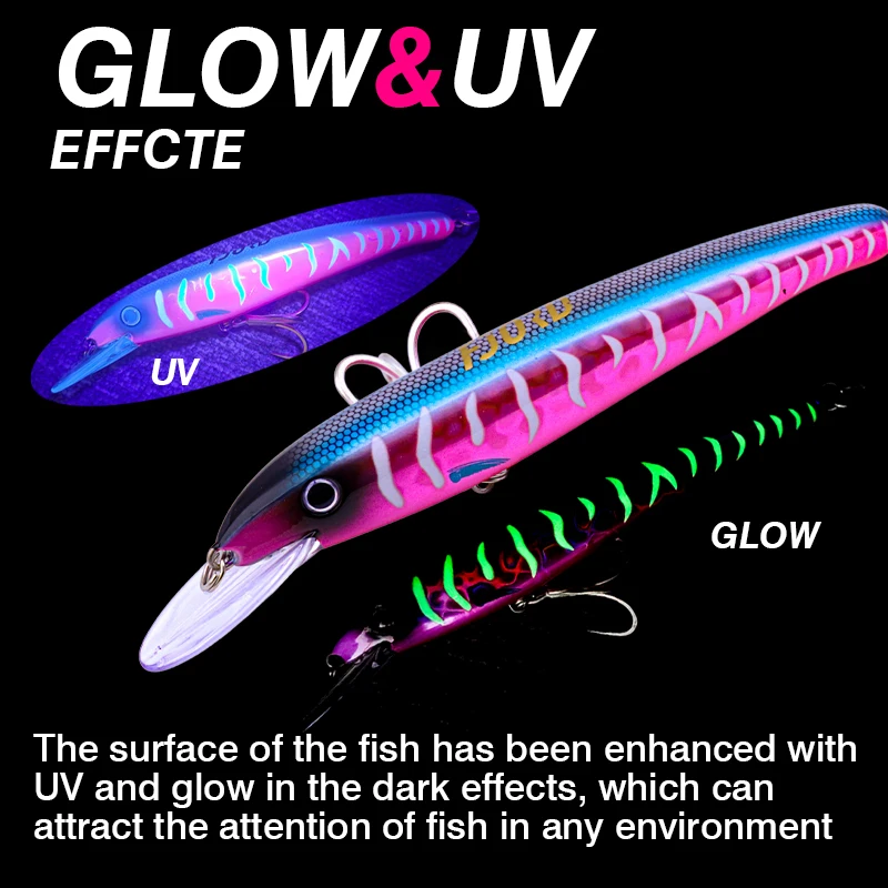 FJORD 190mm 51g Super Trolling señuelo de pesca flotante Minnow Topwater agua salada duro Swimbaits Crankbaits pesca cebo Artificial - imagen 5